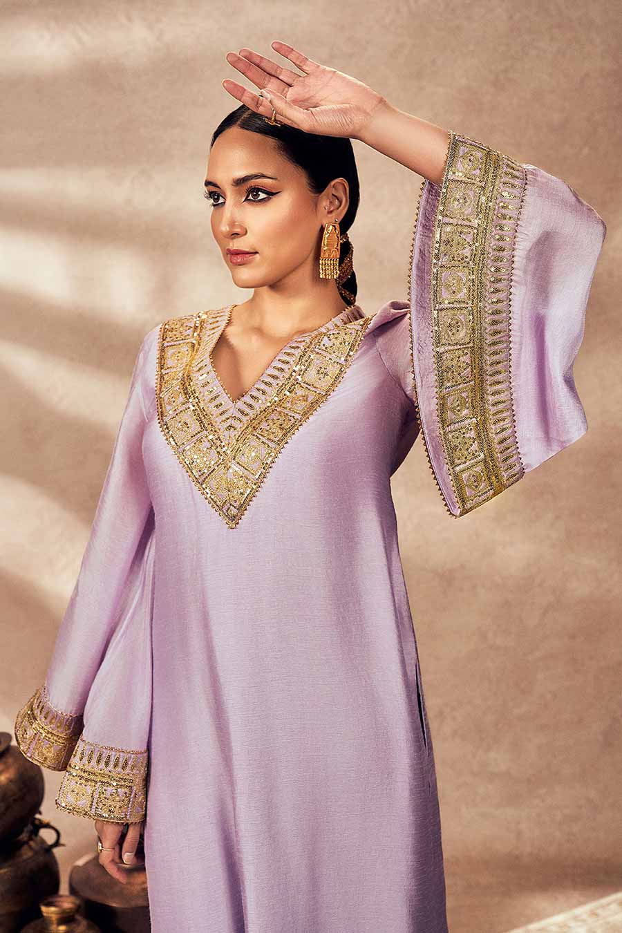 Lilac Pixie Dust Printed Kurta & Pant Set