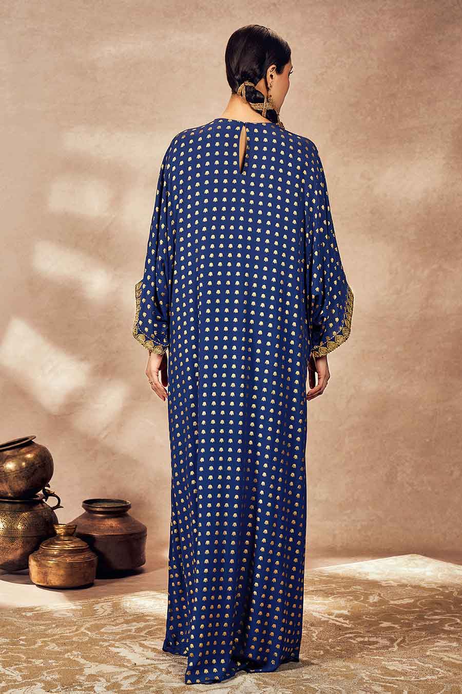 Blue Palmscape Printed Kaftan