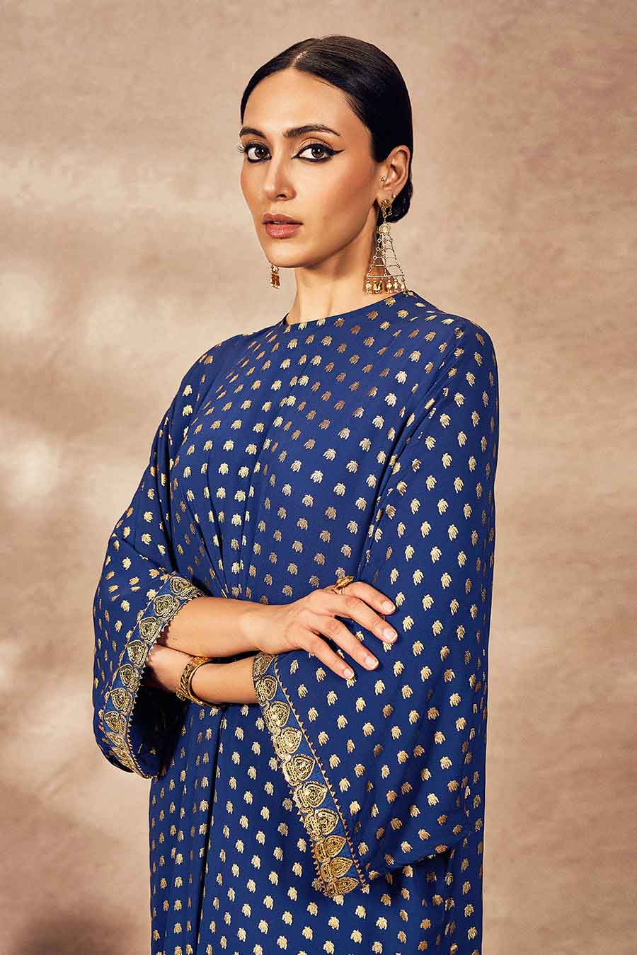 Blue Palmscape Printed Kaftan