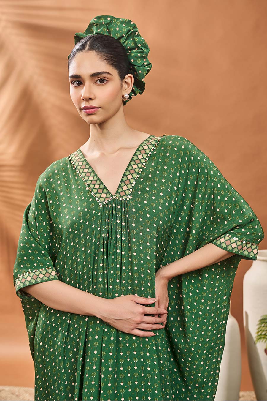 Green Tree Of Hearts Tunic & Pant Set