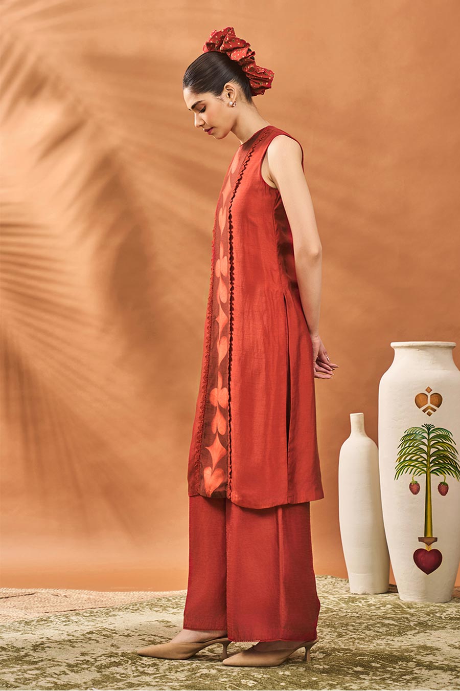 Red All Fours Tunic & Pant Set