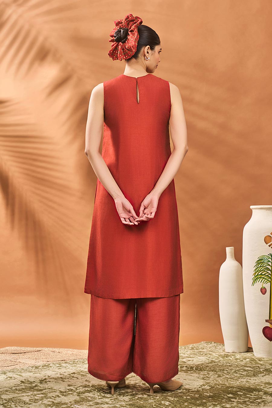 Red All Fours Tunic & Pant Set