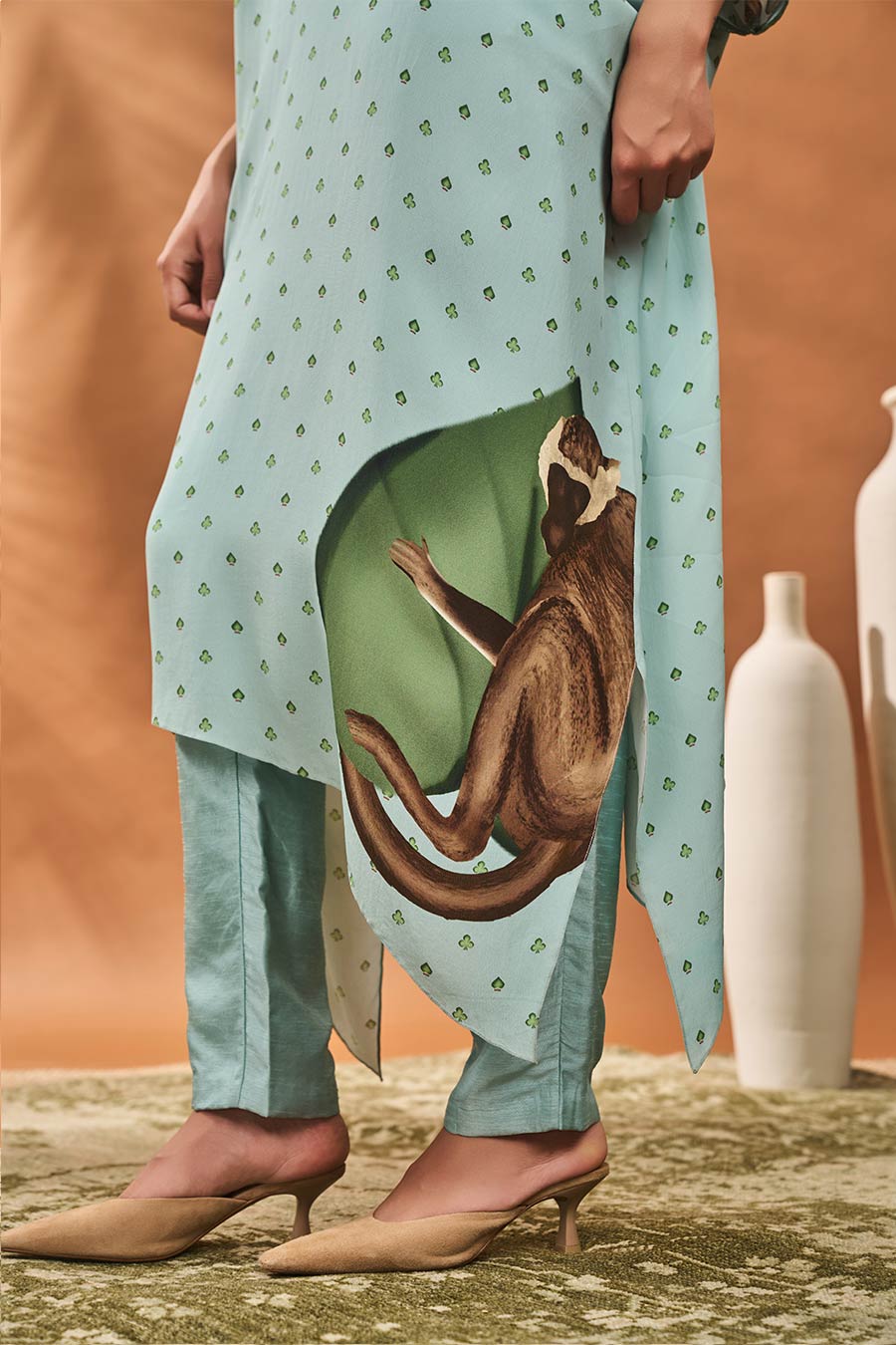 Blue Ace Of Spades Kurta & Pant Set