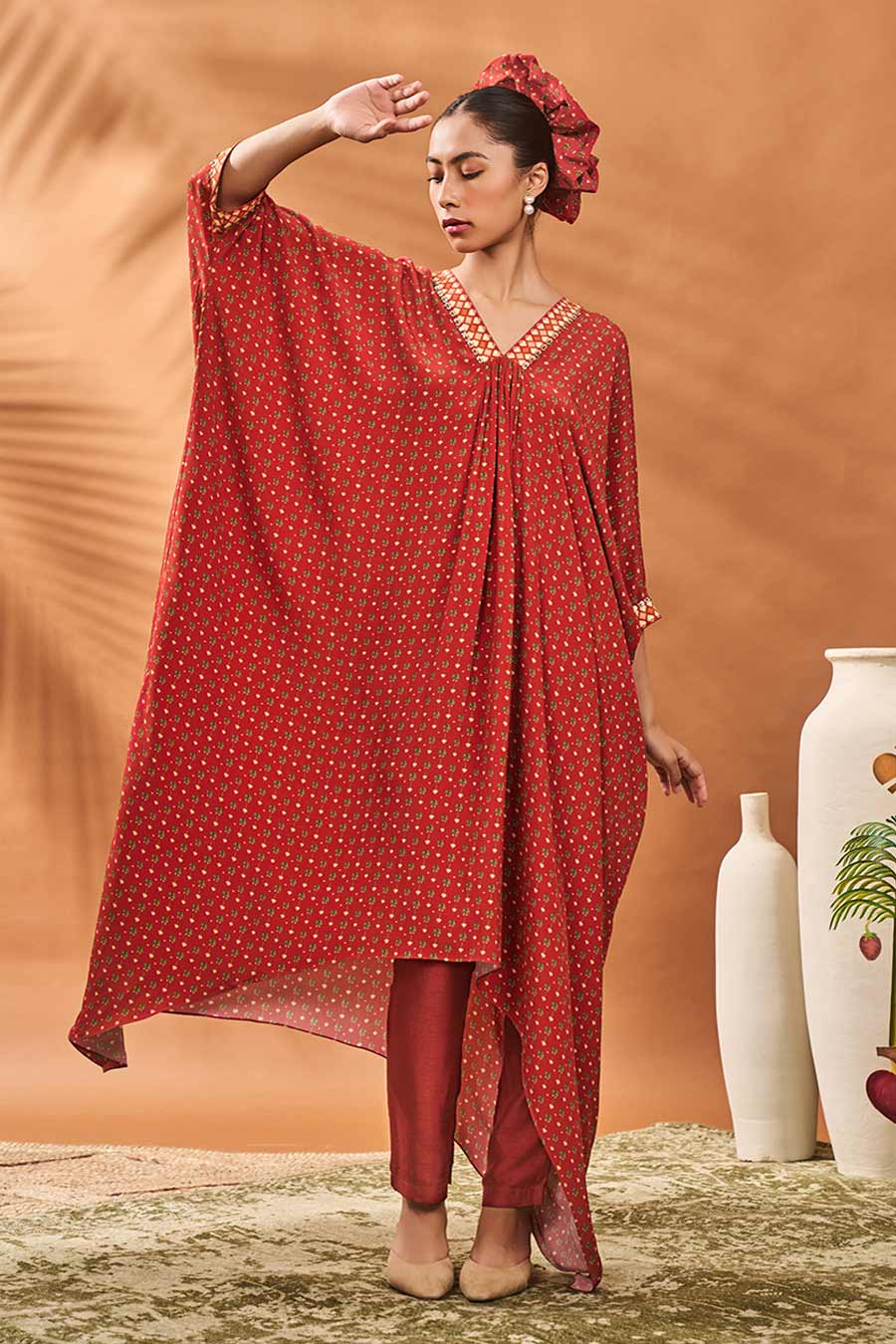 Rust Tree Of Hearts Tunic & Pant Set