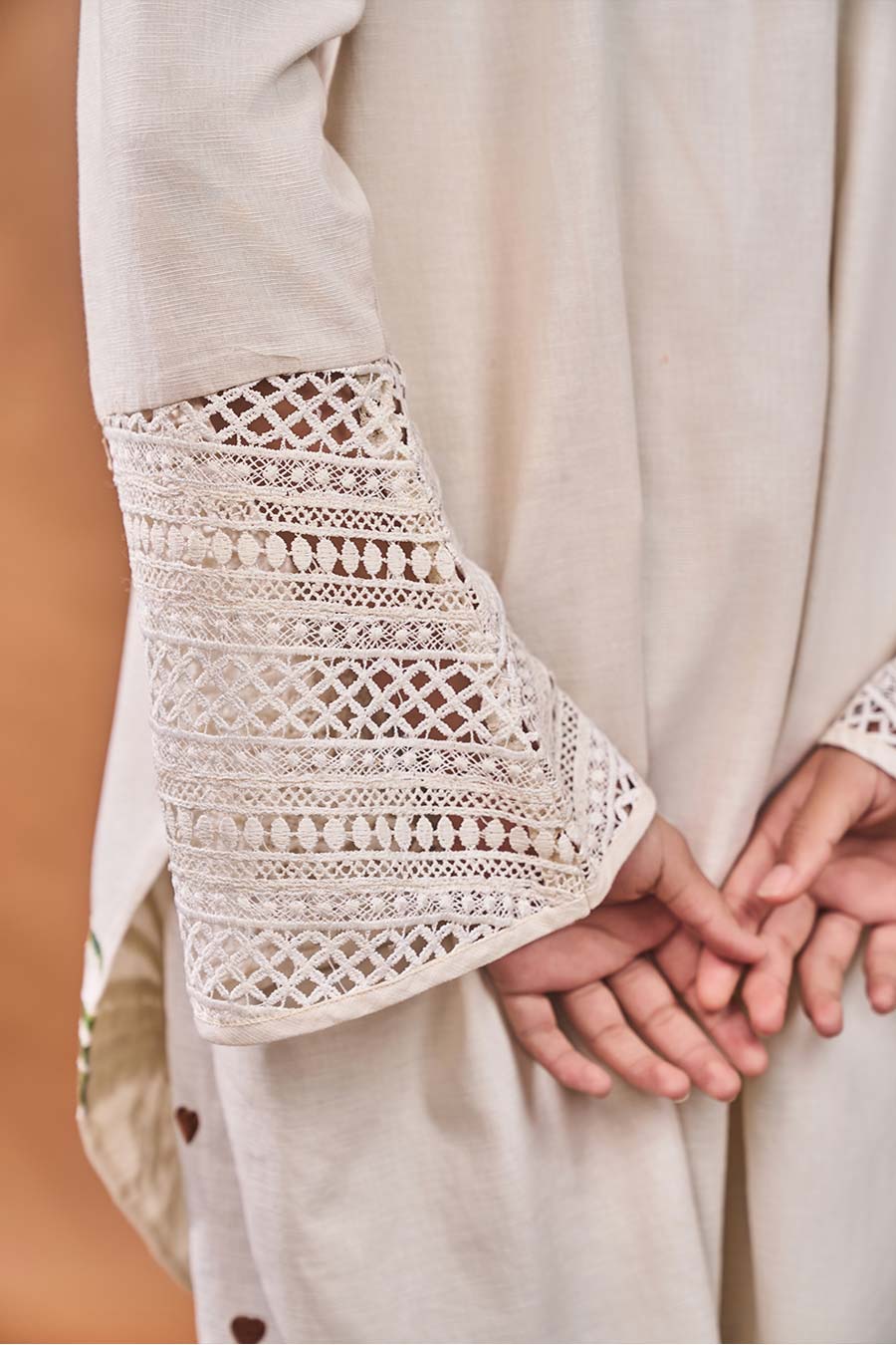 Ivory Blooming Board Tunic & Pant Set