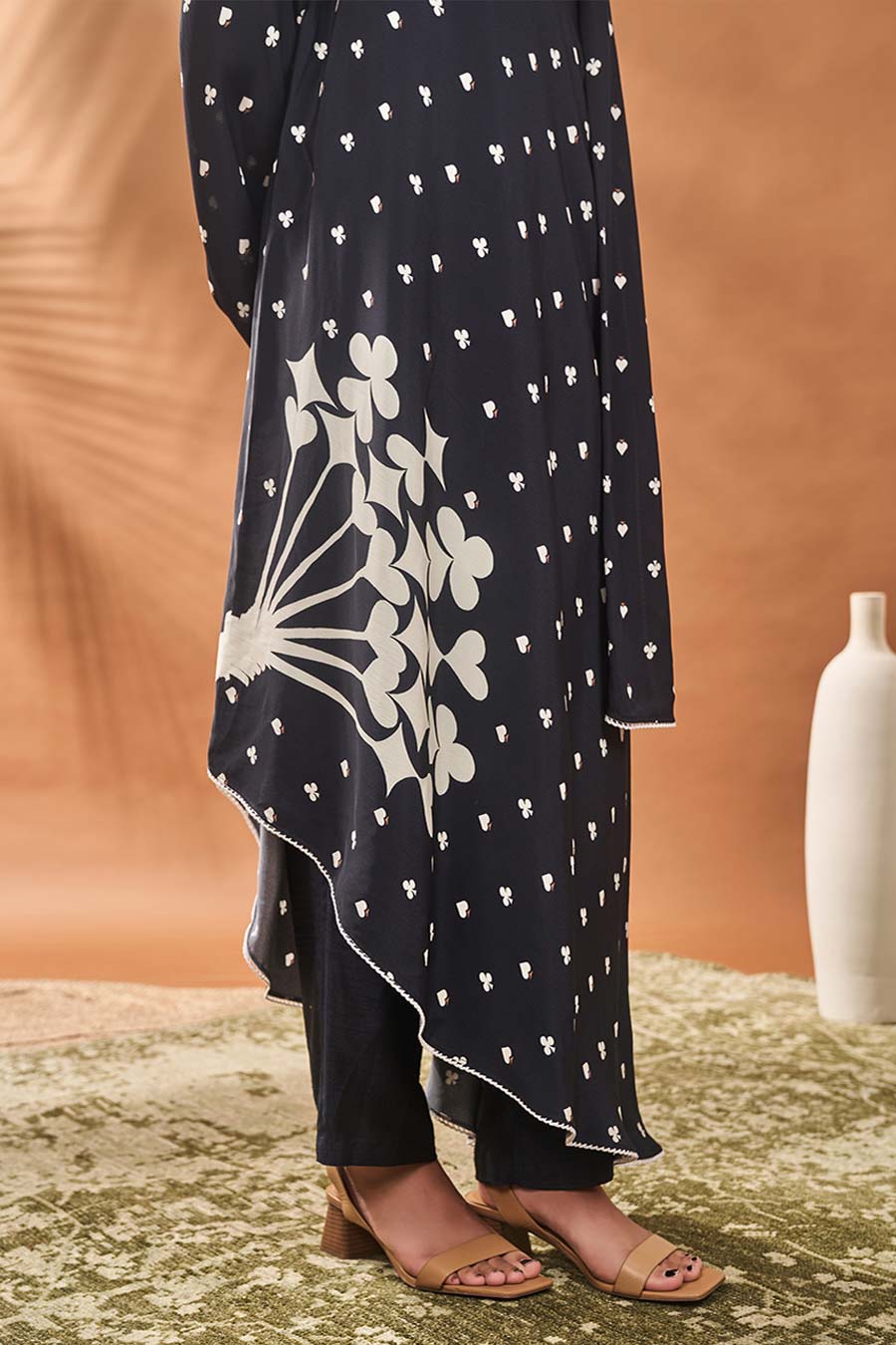 Black All Fours One-Shoulder Tunic & Pant Set