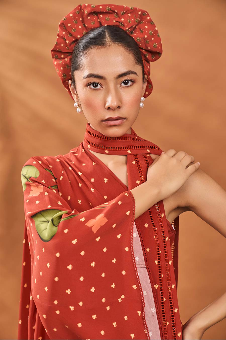 Red Meadow One-Shoulder Tunic & Pant Set