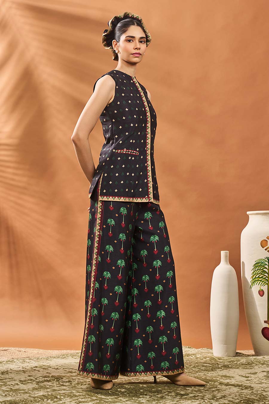 Black Tree Of Hearts Top & Pant Co-Ord Set