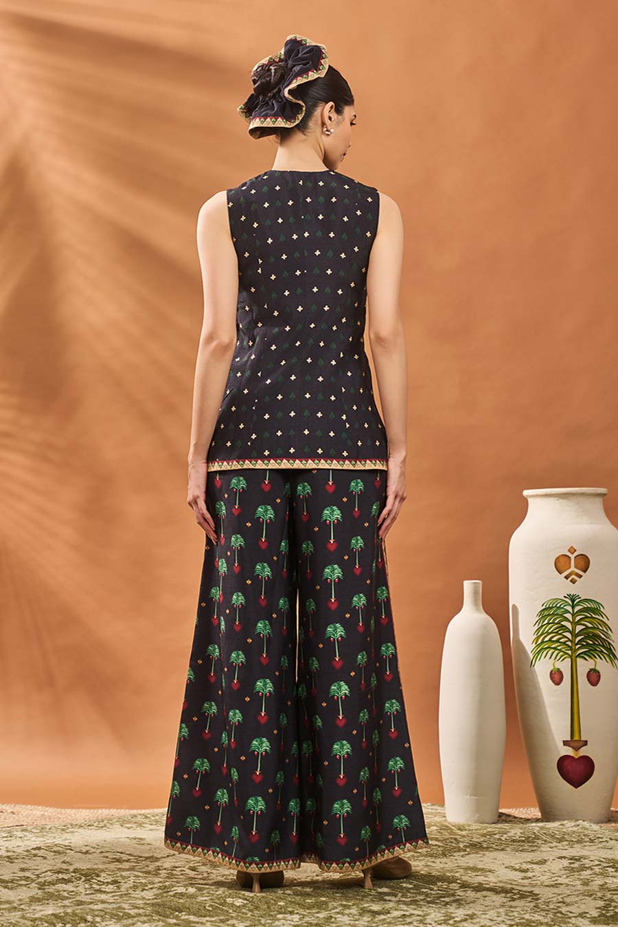 Black Tree Of Hearts Top & Pant Co-Ord Set