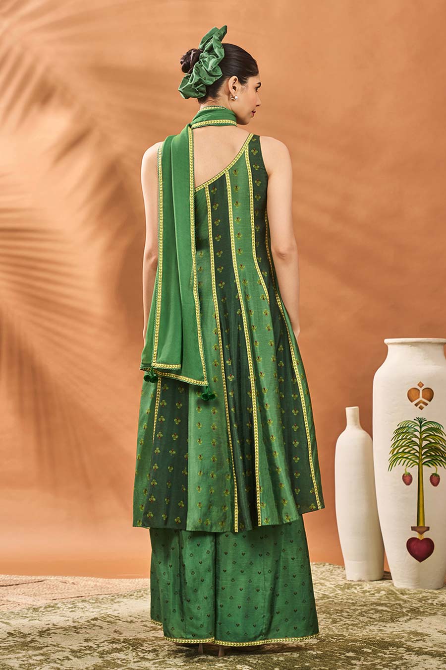 Green Petal Play Anarkali Set