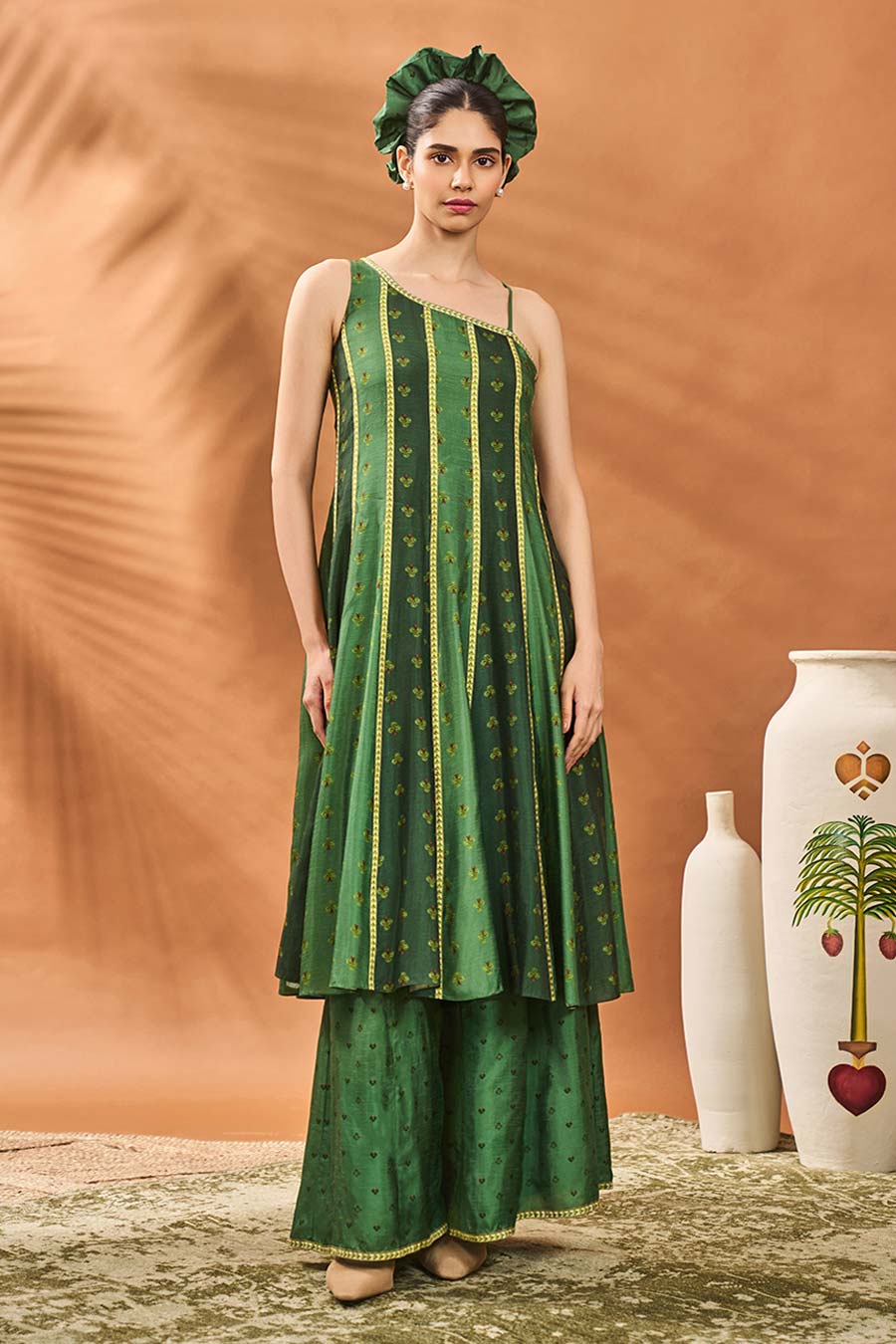 Green Petal Play Anarkali Set