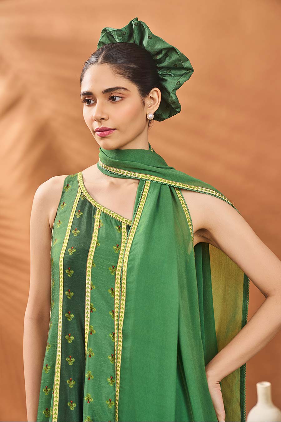 Green Petal Play Anarkali Set