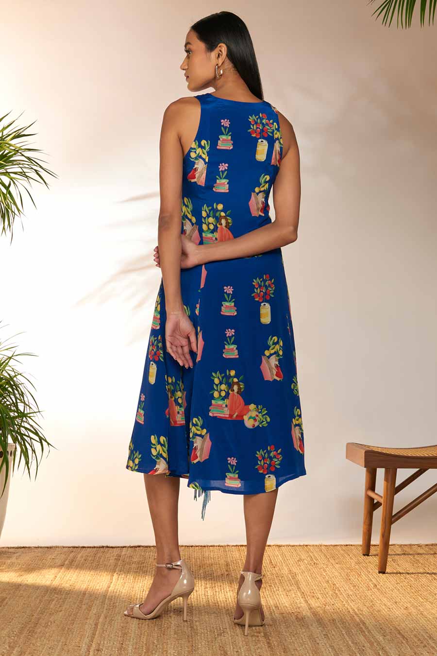 Blue Tangy Tango Printed Midi Dress