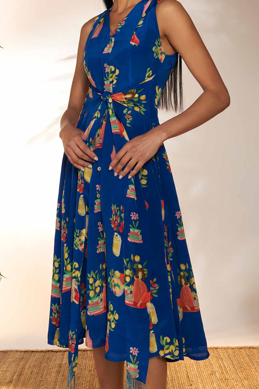 Blue Tangy Tango Printed Midi Dress