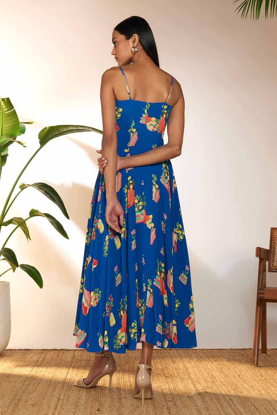Blue Tangy Tango Printed Corset Dress