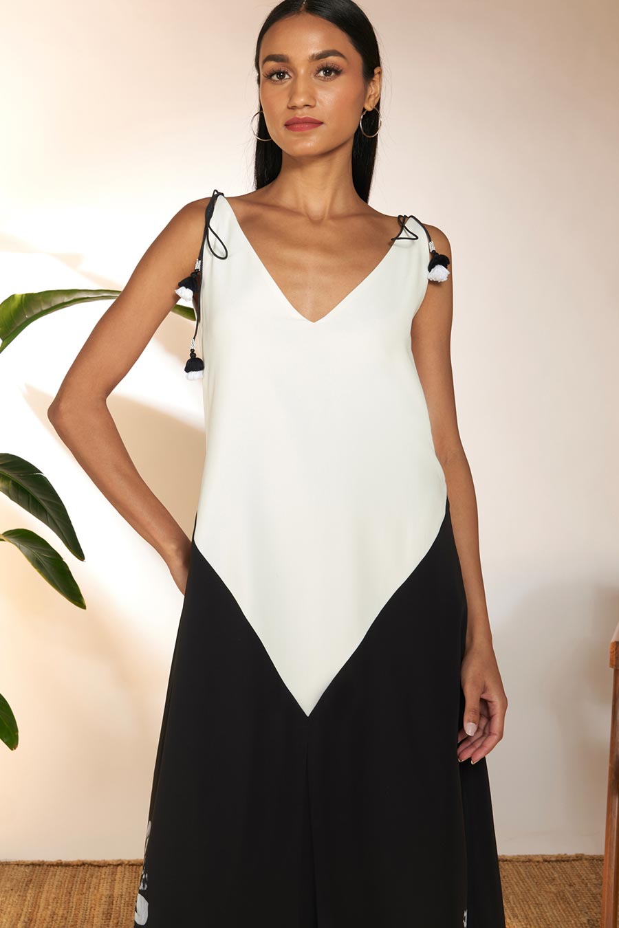 Black & White Tropicool Long Dress