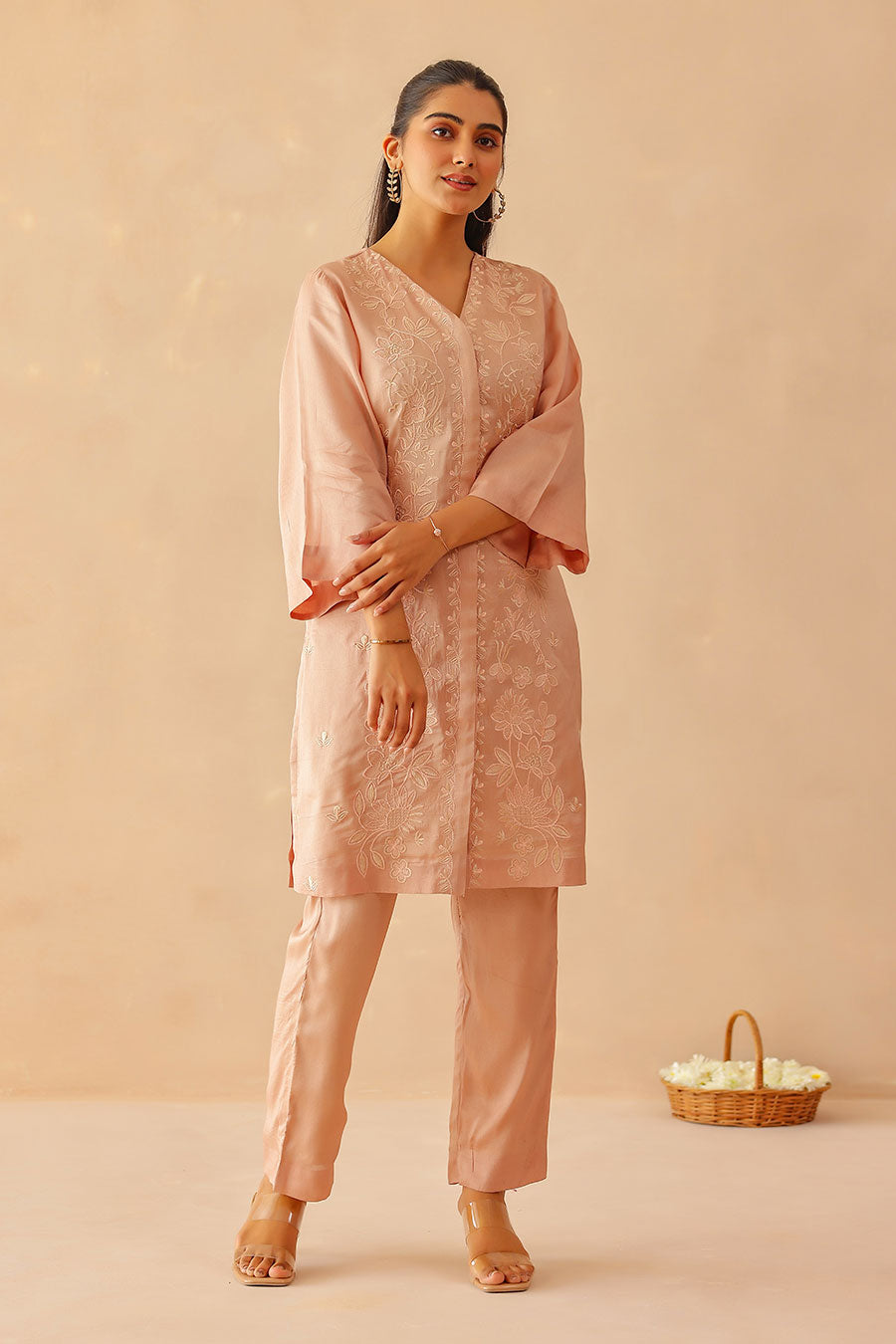 Lily Dusty Pink Embroidered Co-Ord Set