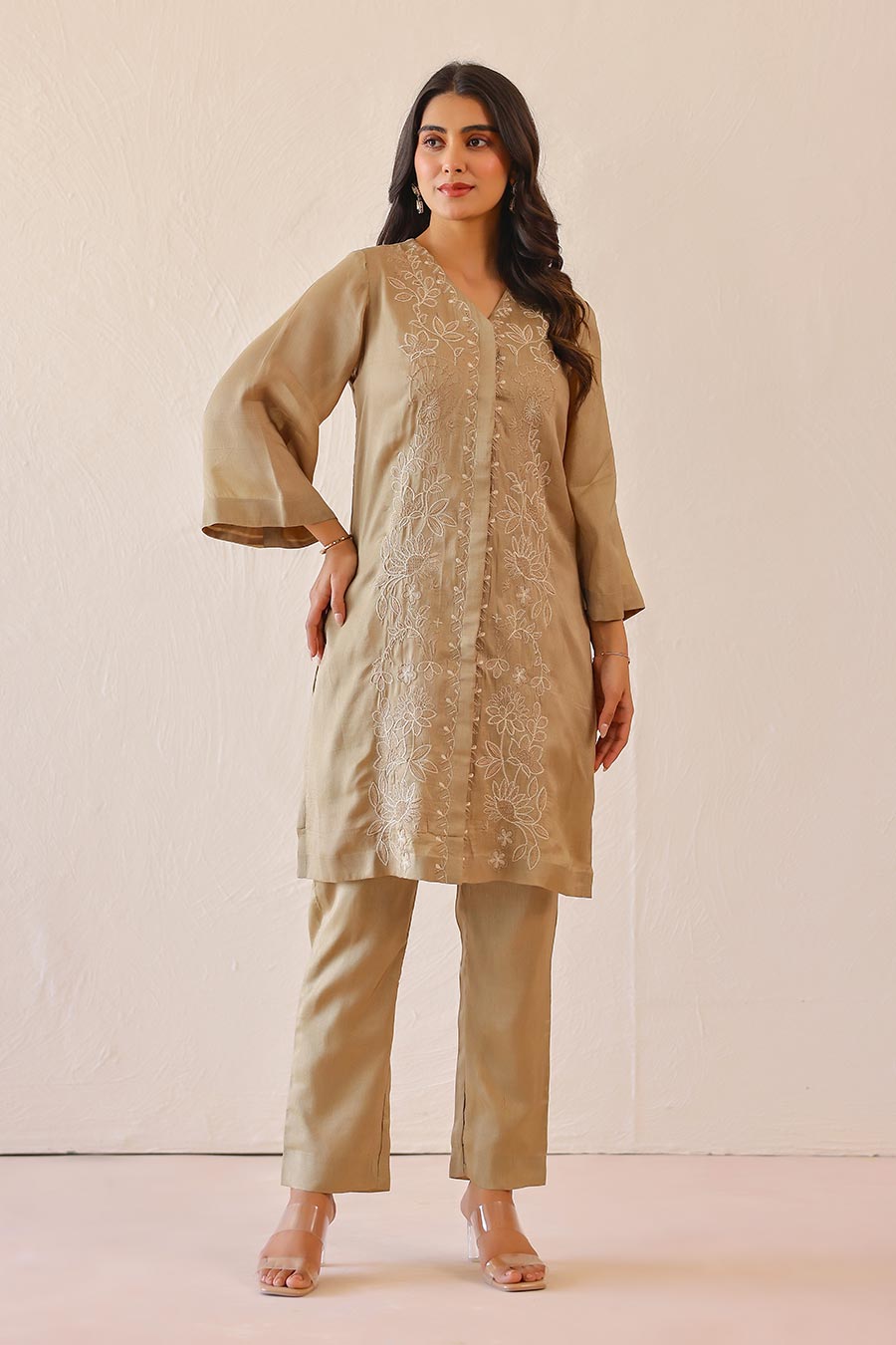 Lily Sage Green Embroidered Co-Ord Set