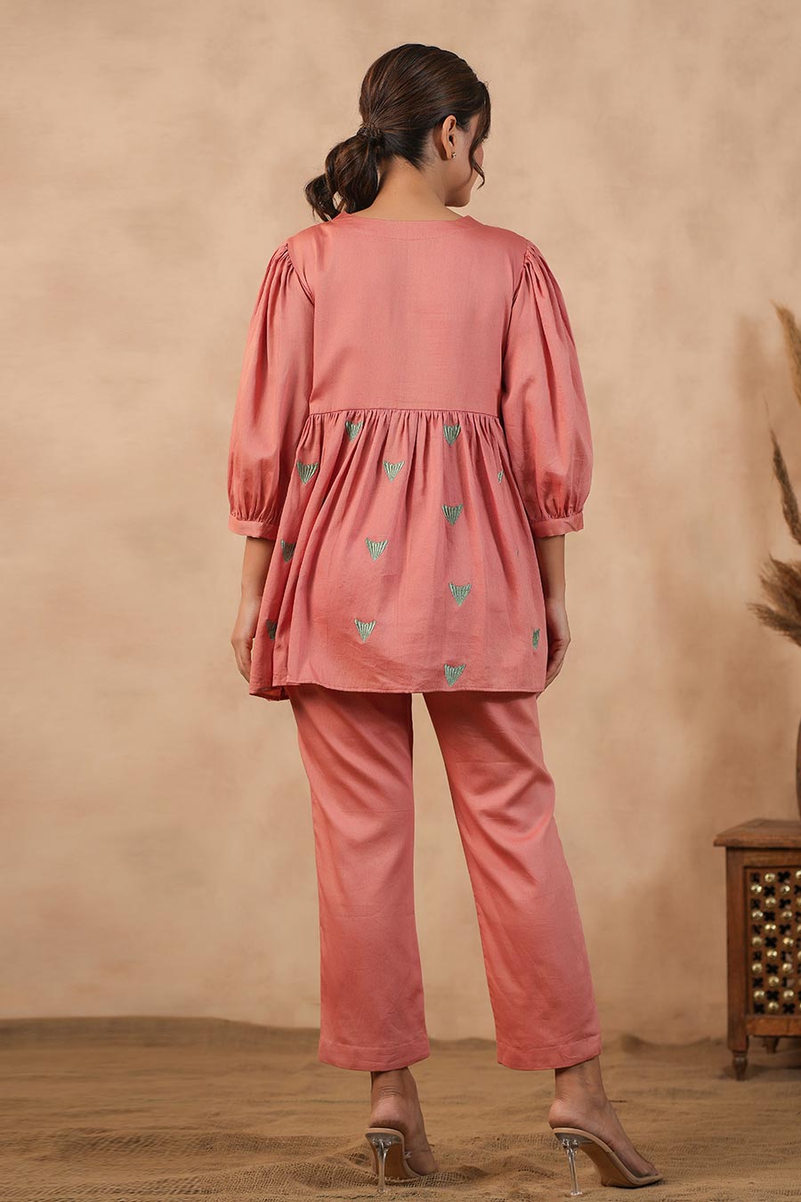 Rose Pink Top & Pant Co-Ord Set