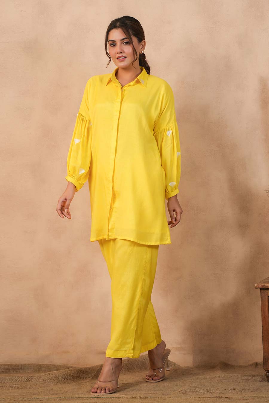 Yellow Embroidered Co-Ord Set