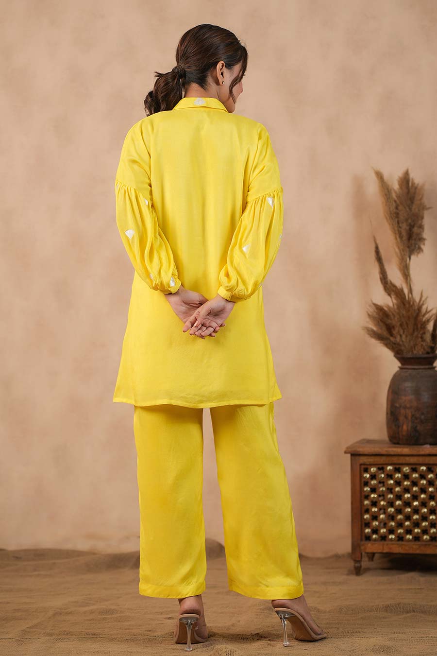 Yellow Embroidered Co-Ord Set