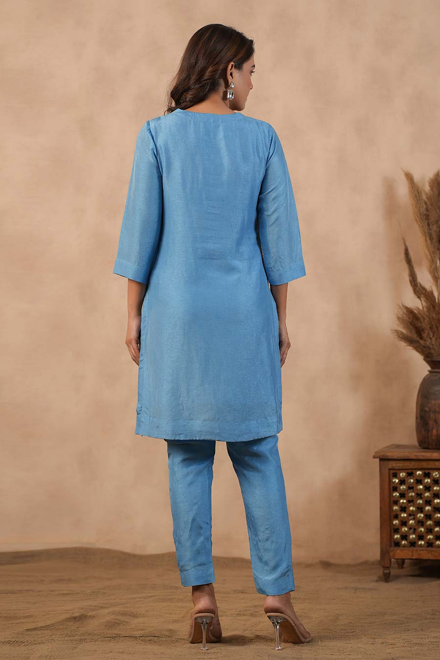 Blue Embroidered Kurta Set