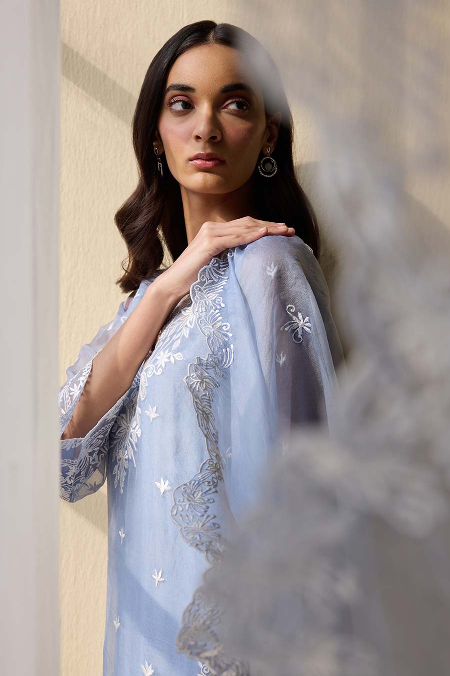 Powder Blue Embroidered Kurta Set