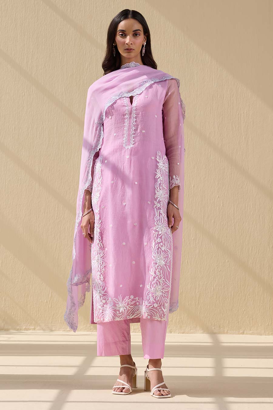 Pink Embroidered Kurta Set