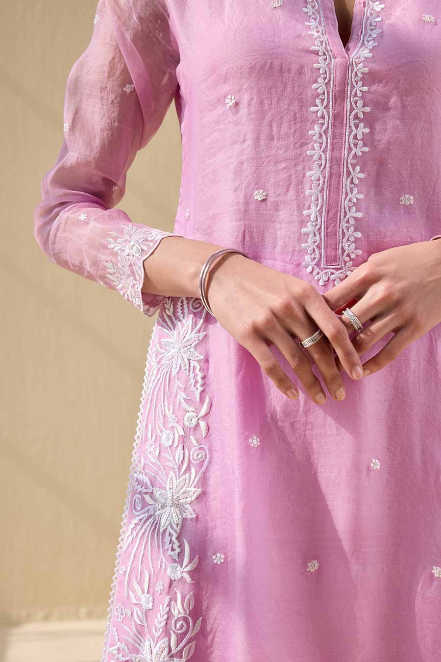 Pink Embroidered Kurta Set