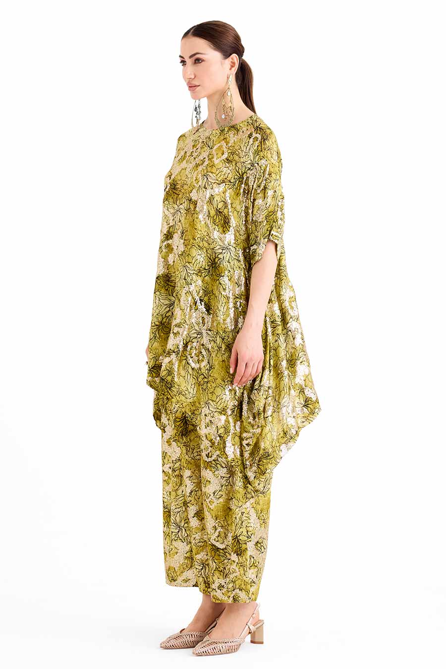 Sequin Embellished Green Mayan Co-Ord Set