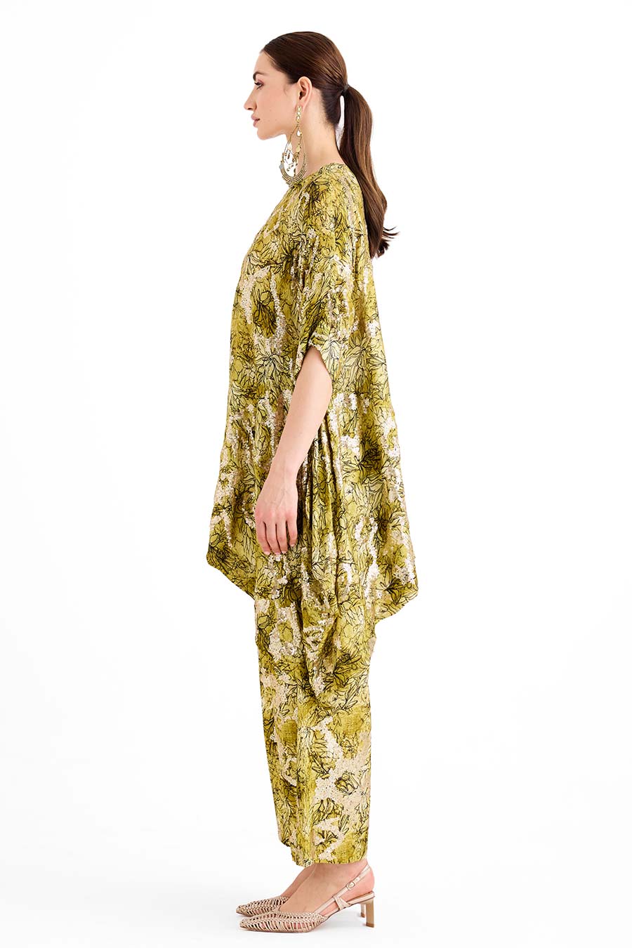 Sequin Embellished Green Mayan Co-Ord Set