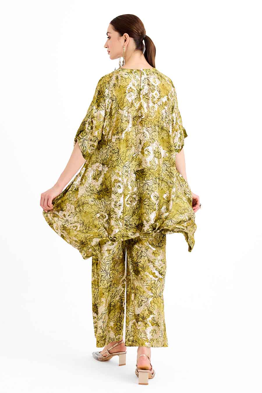 Sequin Embellished Green Mayan Co-Ord Set