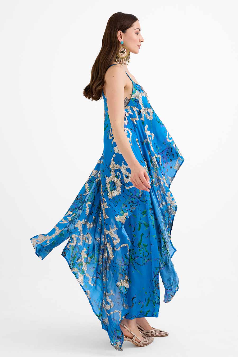Sequin Embellished Blue Zuri Co-Ord Set
