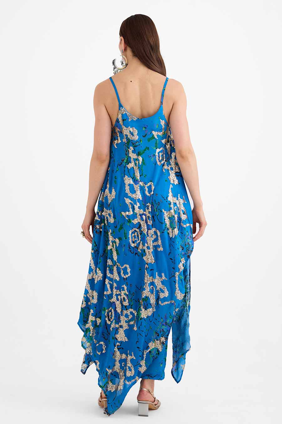 Sequin Embellished Blue Zuri Co-Ord Set
