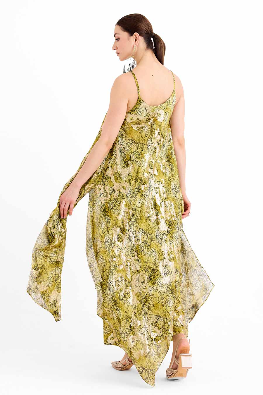 Sequin Embellished Green Zuri Co-Ord Set
