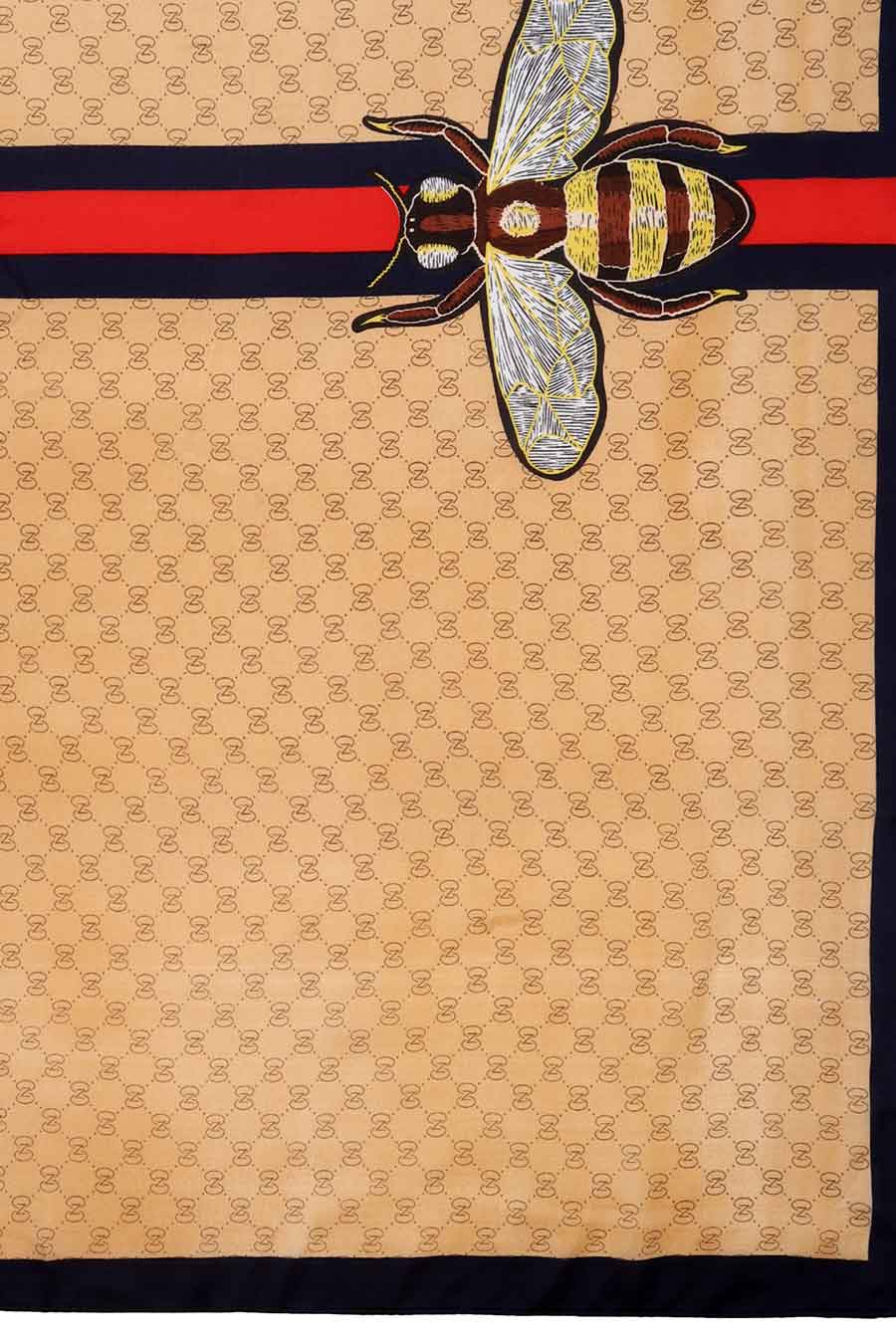 Beige Bee Printed Scarf