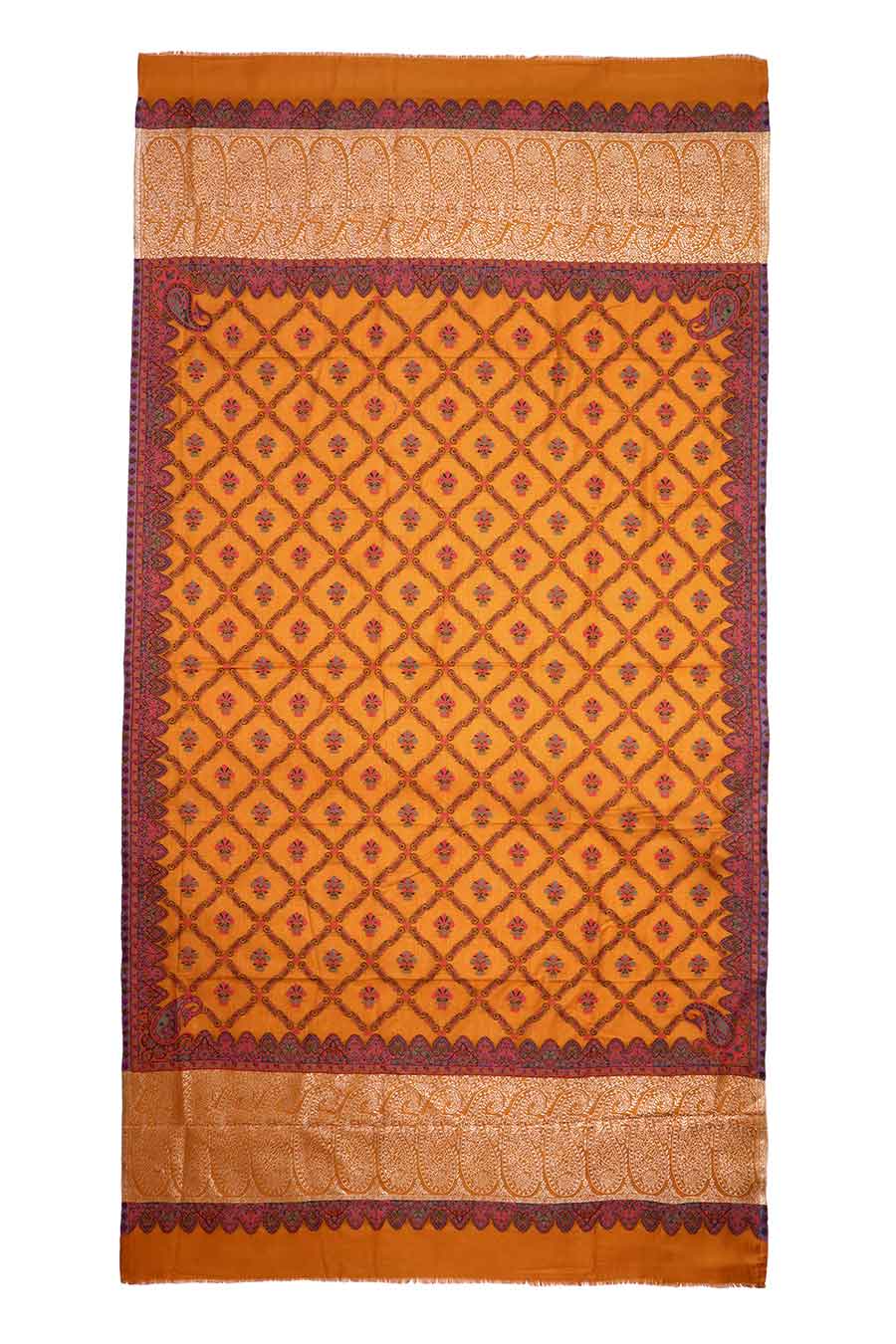 Mustard Paisley Palla Faux Pashmina Shawl