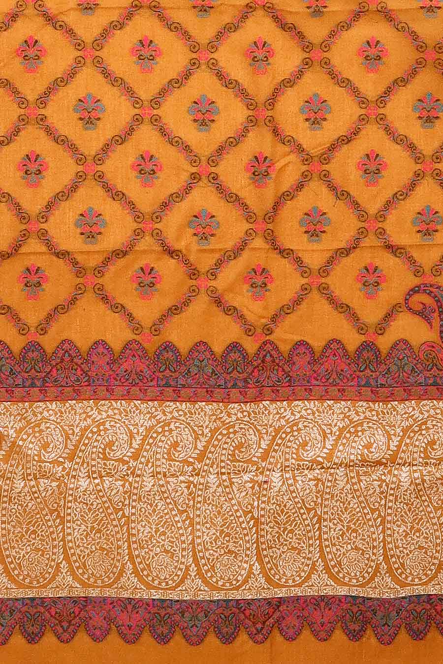 Mustard Paisley Palla Faux Pashmina Shawl