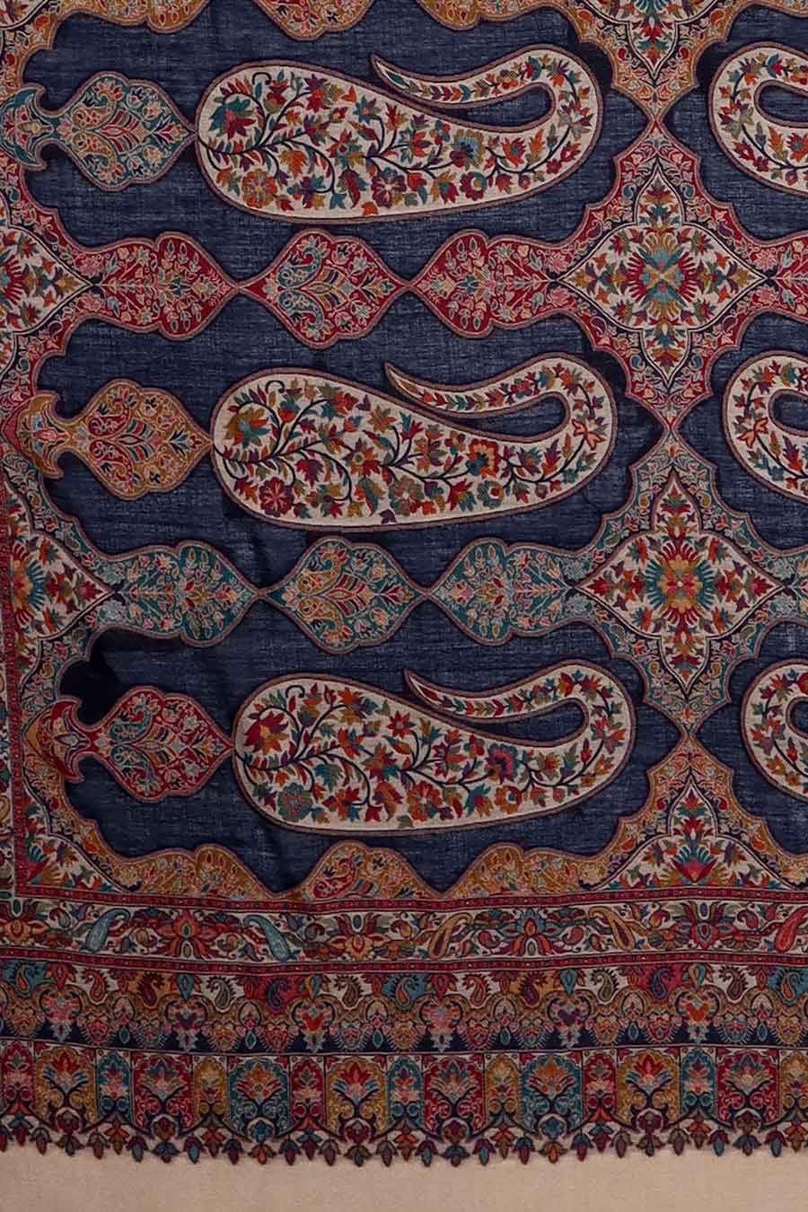 Blue Kani Paisley Faux Pashmina Shawl