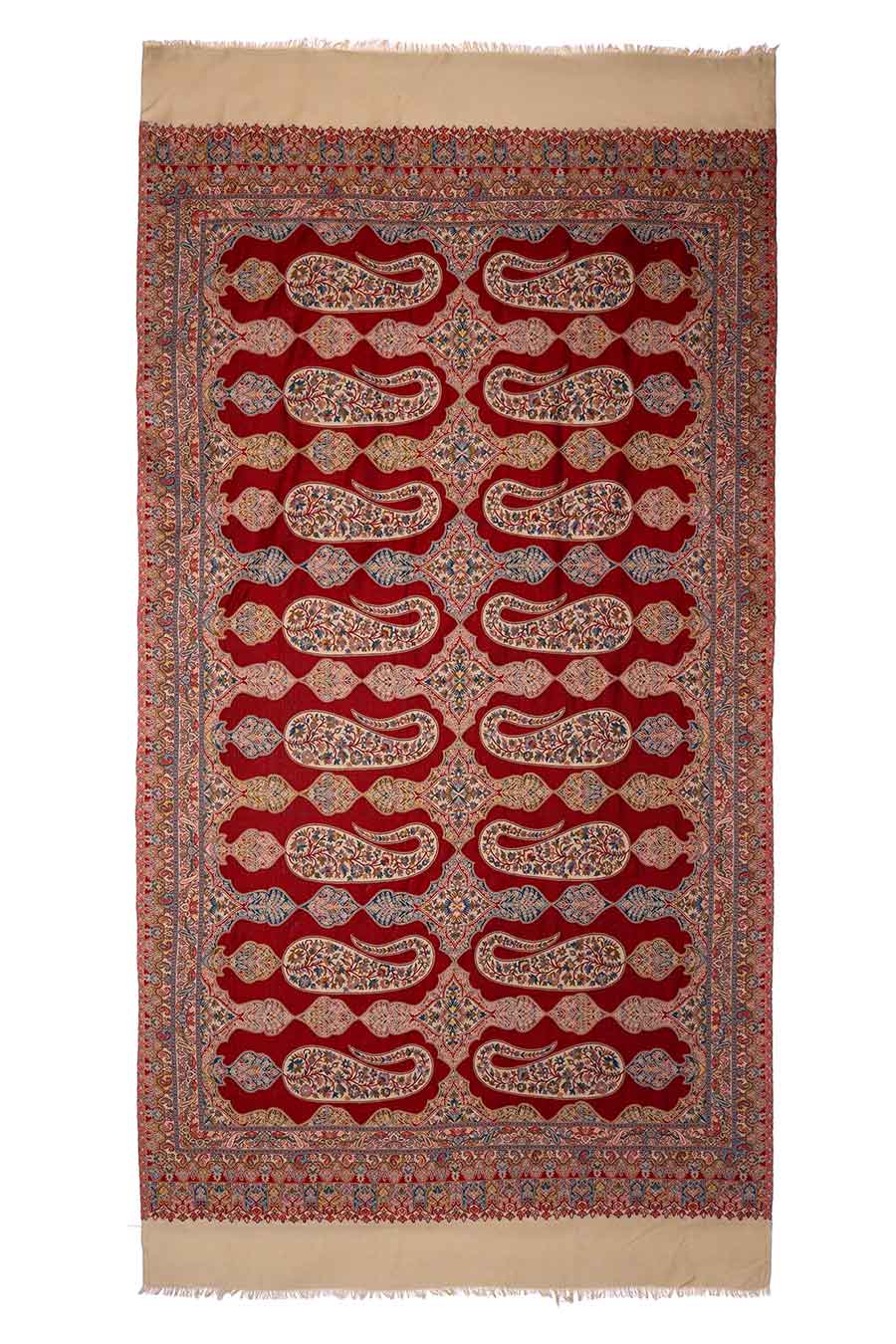 Maroon Kani Paisley Faux Pashmina Shawl