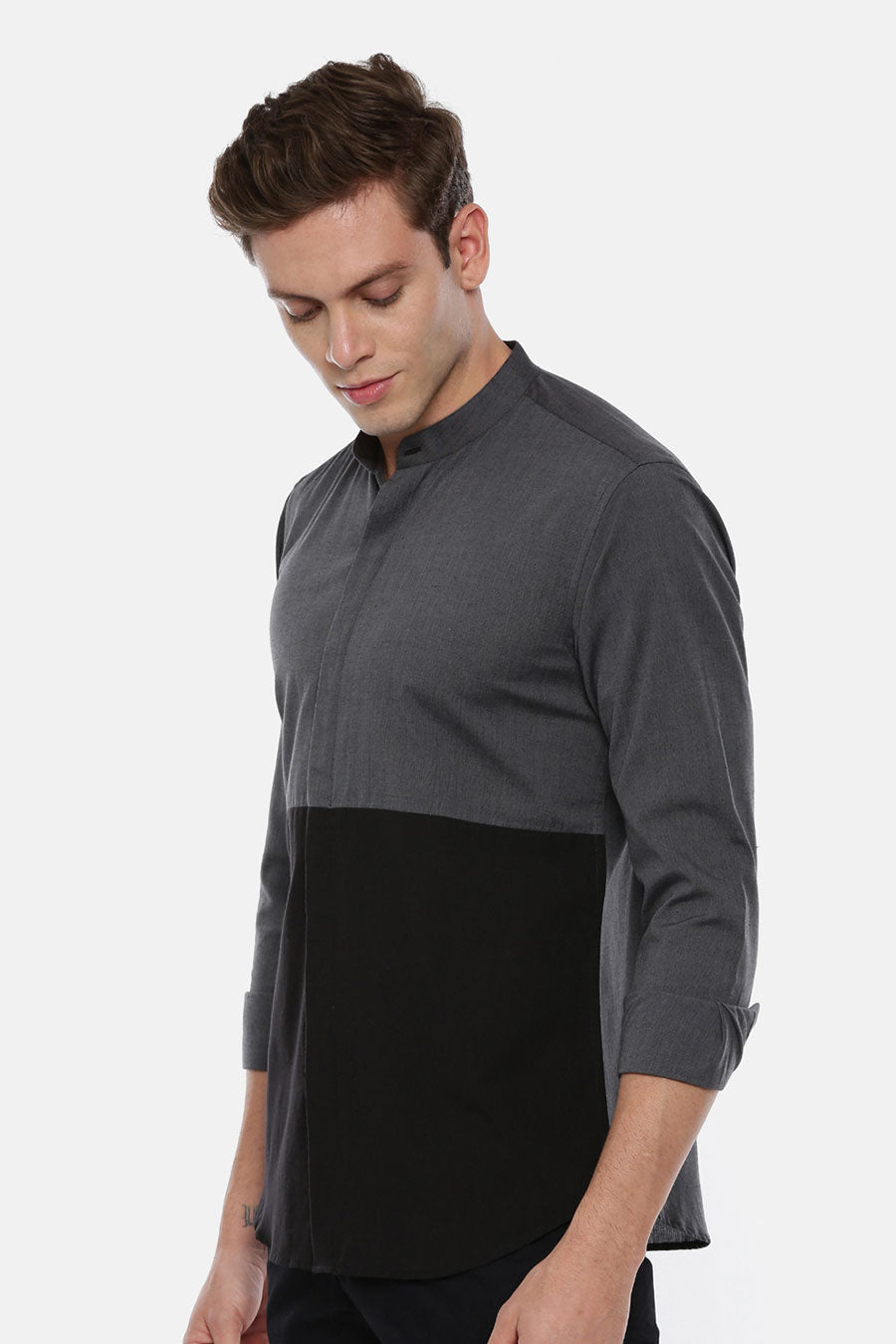 Grey & Black Half-N-Half Shirt