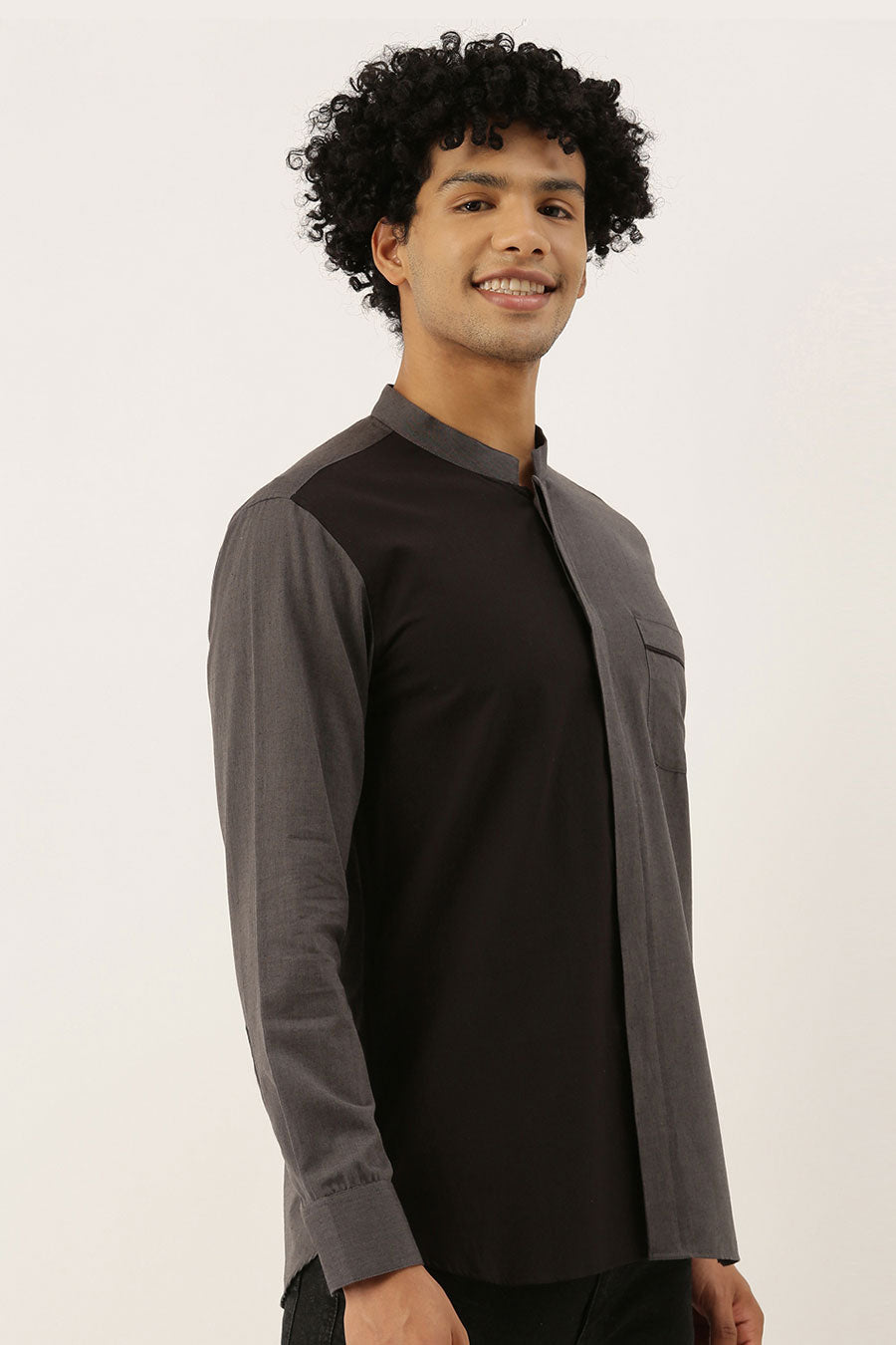 Black & Grey Half-N-Half Shirt