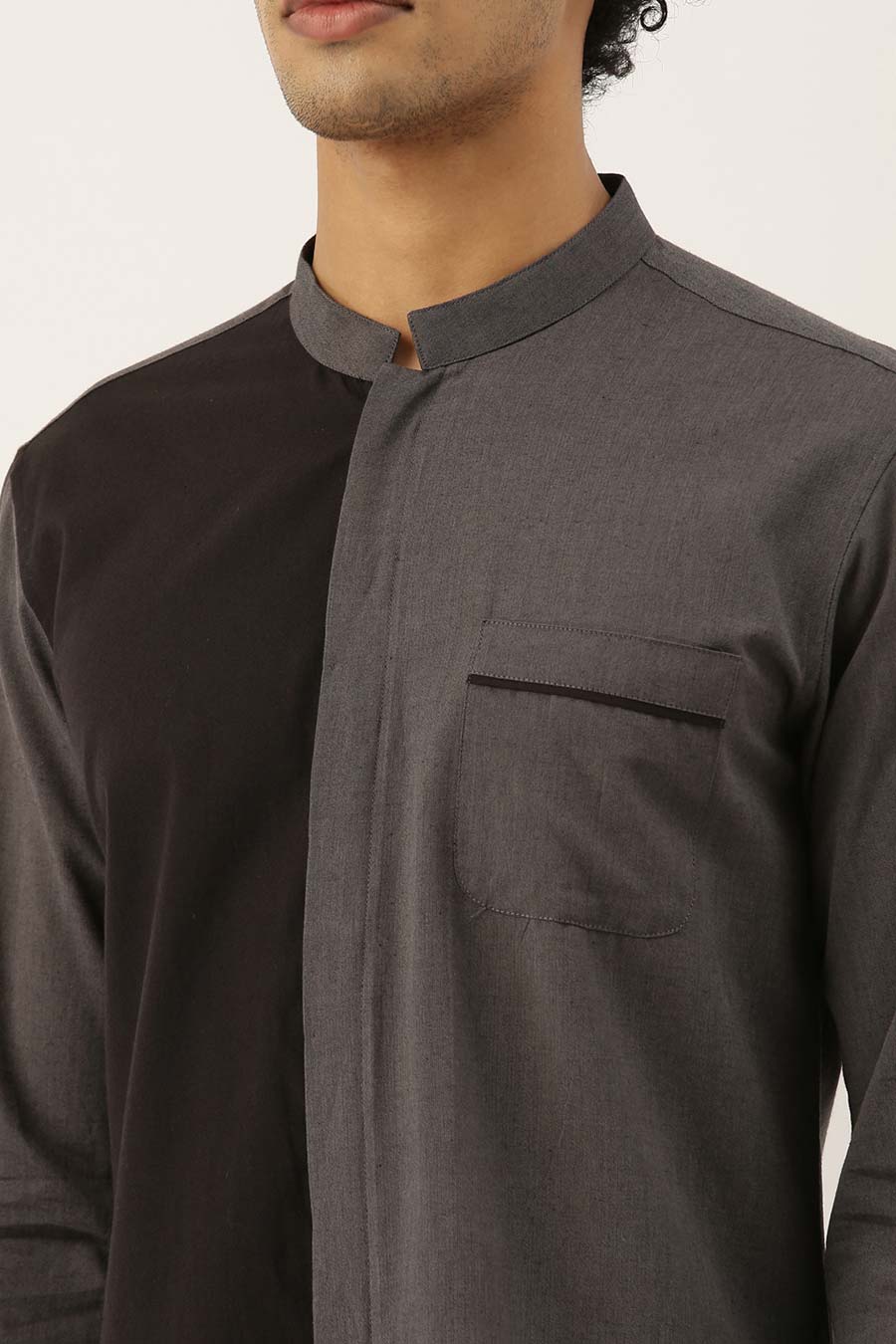 Black & Grey Half-N-Half Shirt