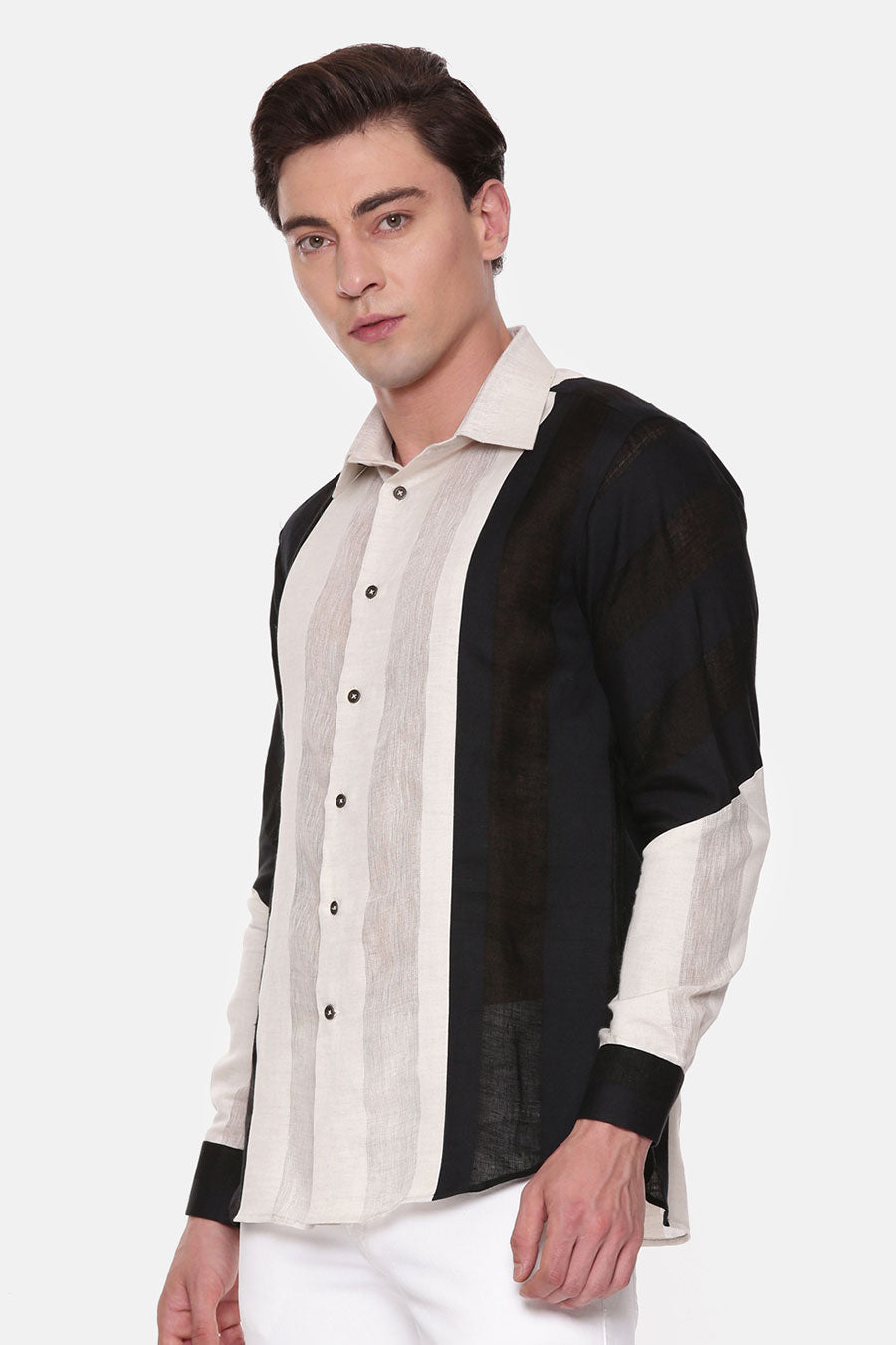 Multicolour Linen Panel Shirt