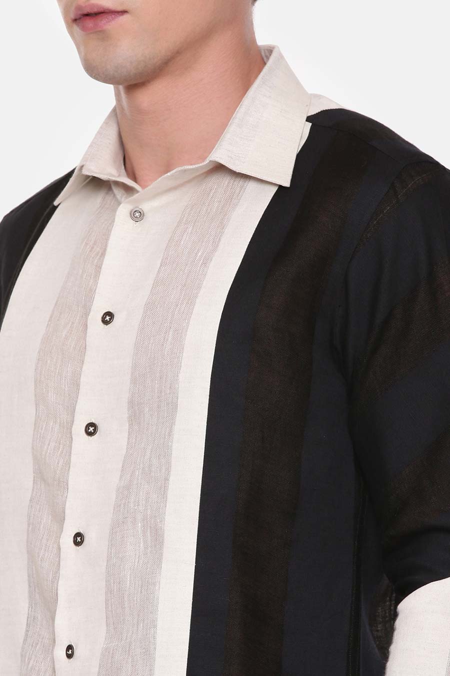 Multicolour Linen Panel Shirt