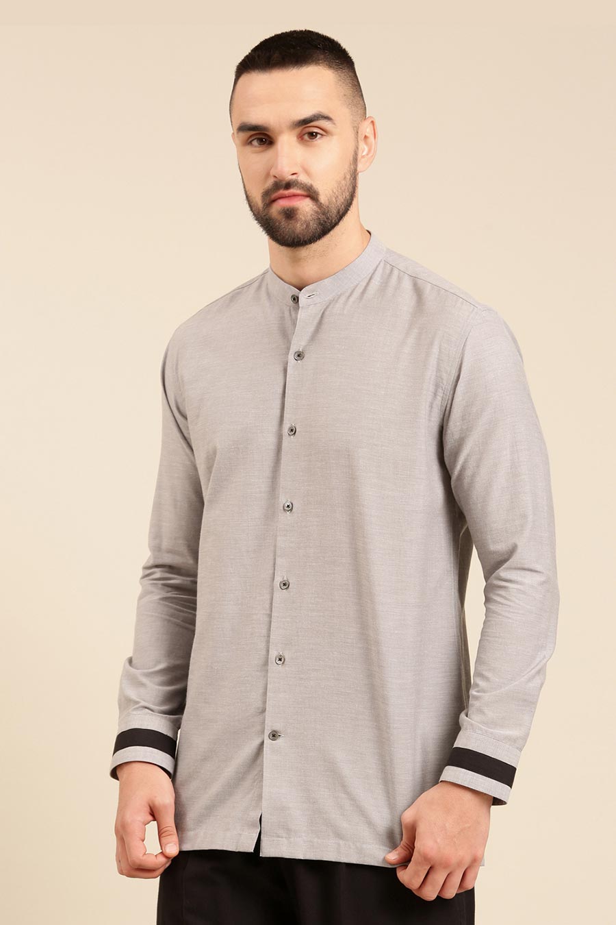 Grey Malai Cotton Shirt