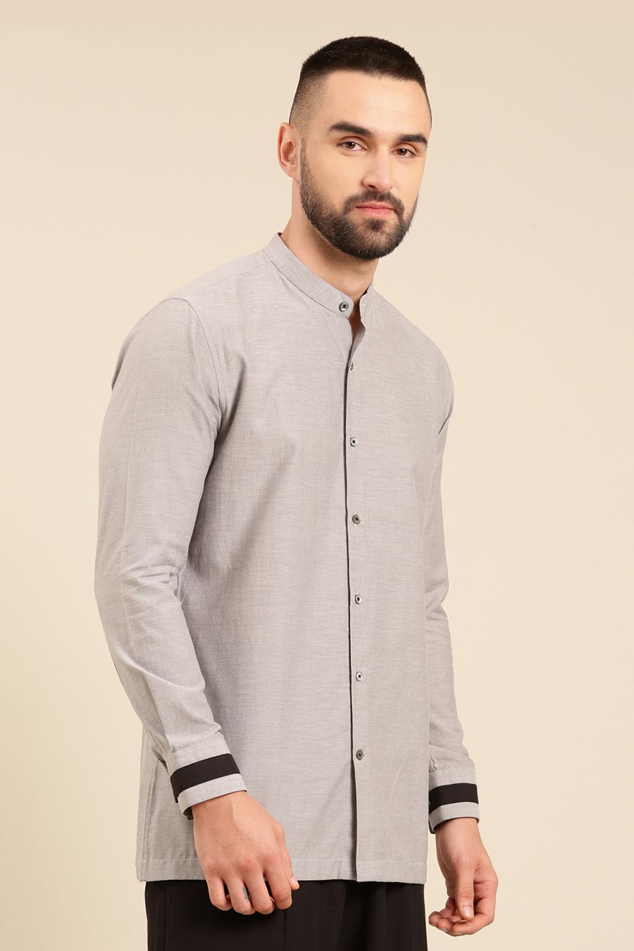 Grey Malai Cotton Shirt