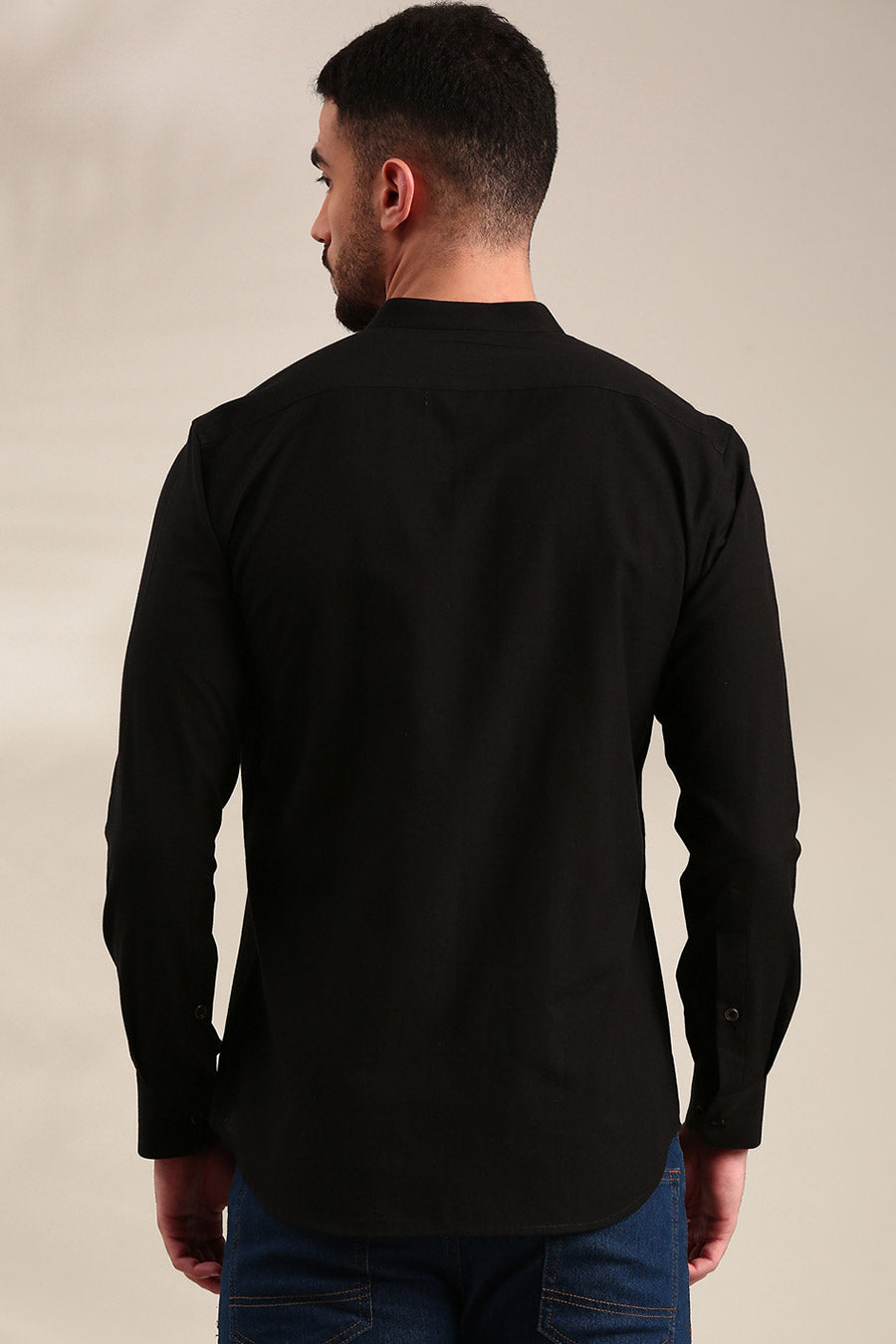 Black Panelled Shirt