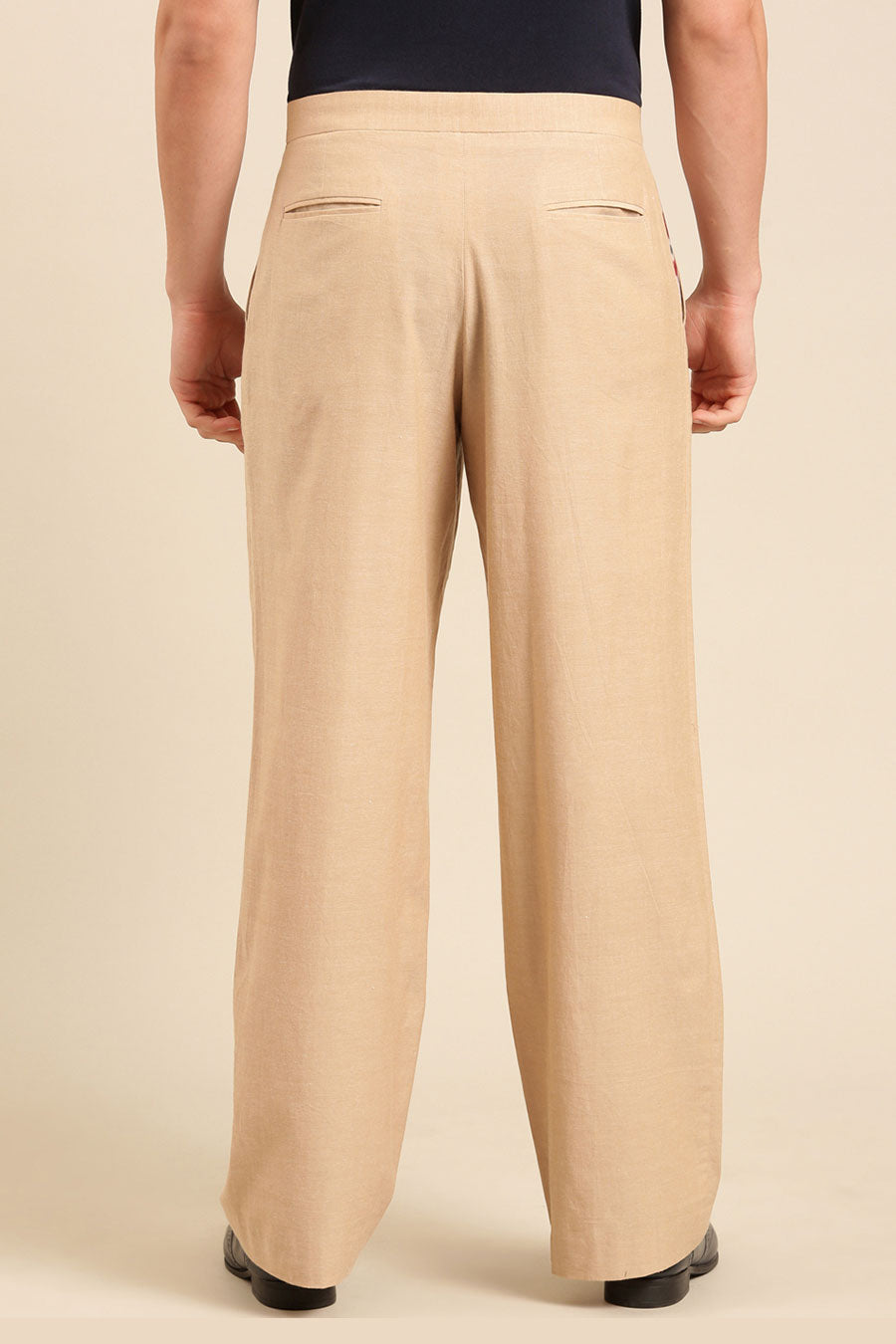 Wine Blazer & Beige Pant Set