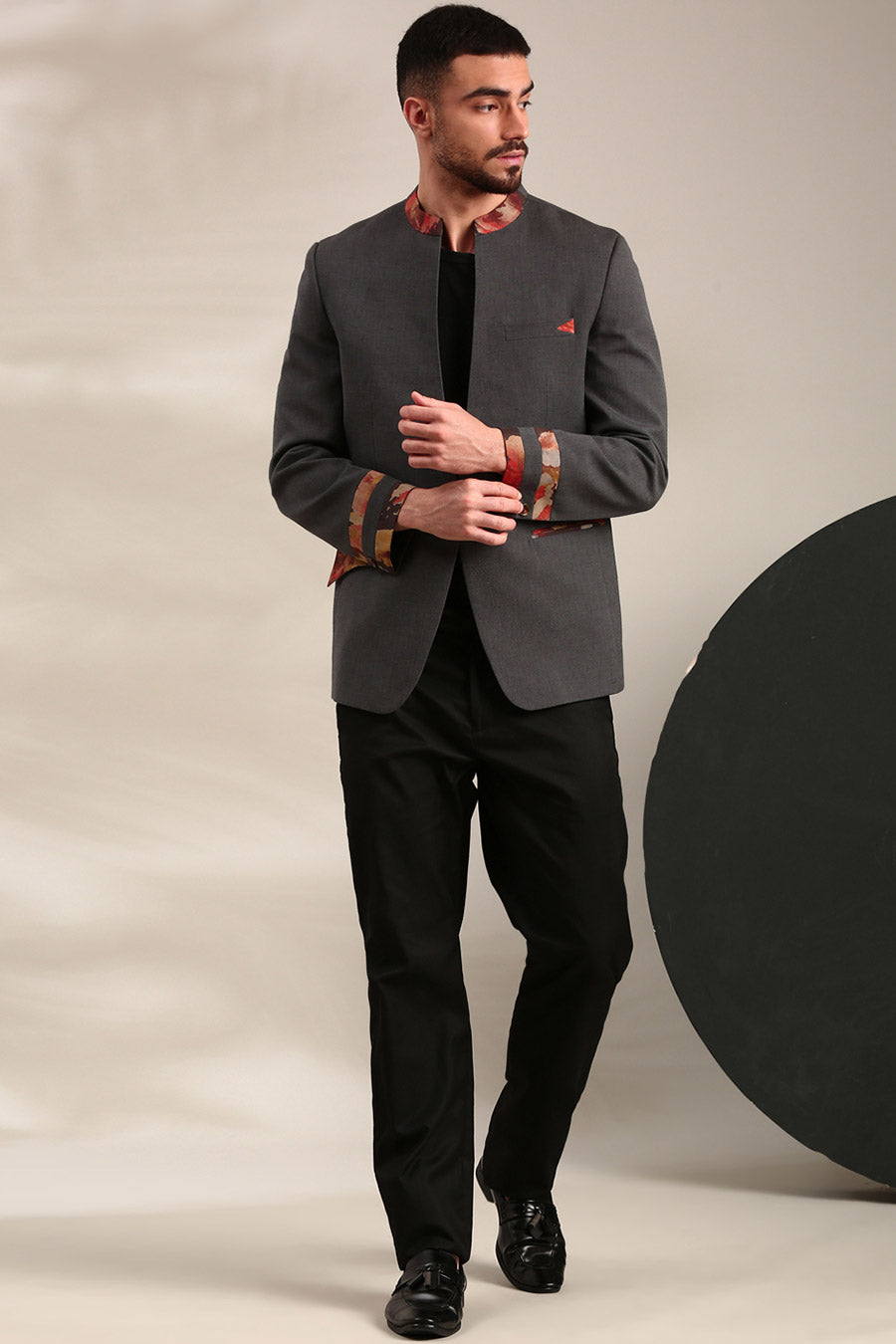 Charcoal Grey Cotton Blazer
